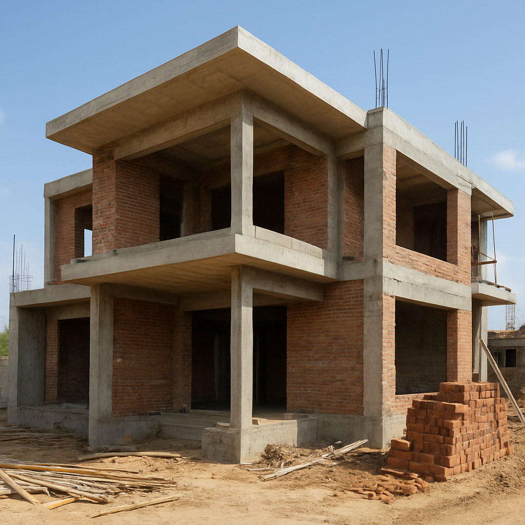 Modern residential construction project by Nirvighnam Infracon